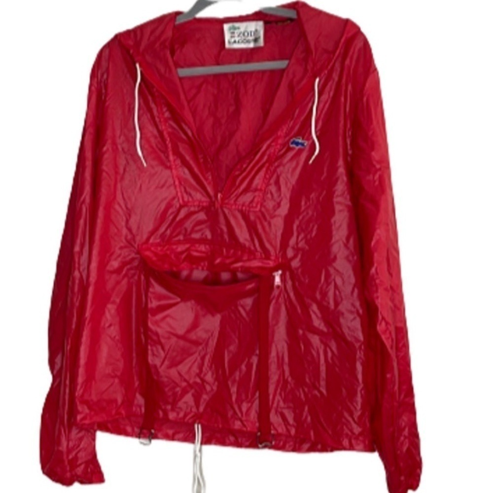 VINTAGE  IZOD LACOSTE  ANORAK WINDBREAKER PACKABLE JACKET SIZE M‎
